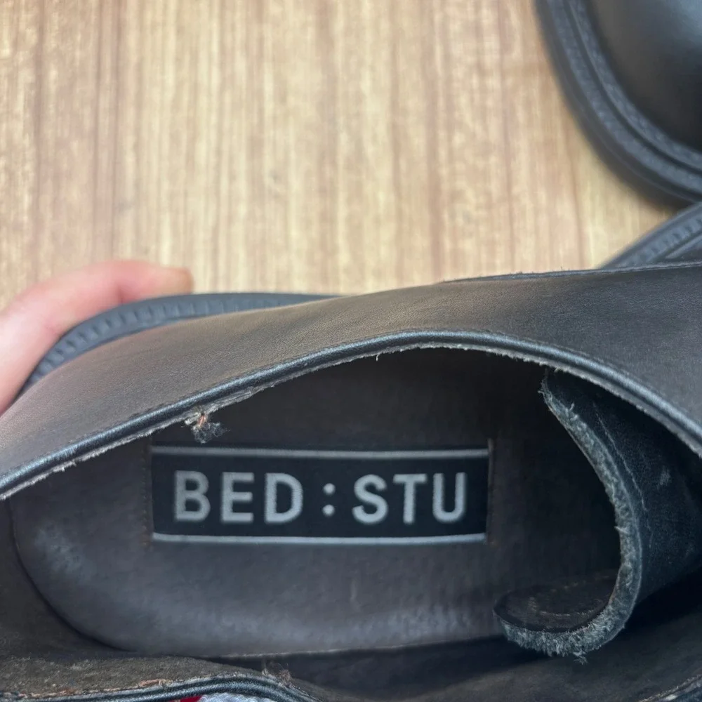 Bed Stu 90's Leather Oxford‎ Shoes Mens Black Size 10 Chunky Derby Lace Up